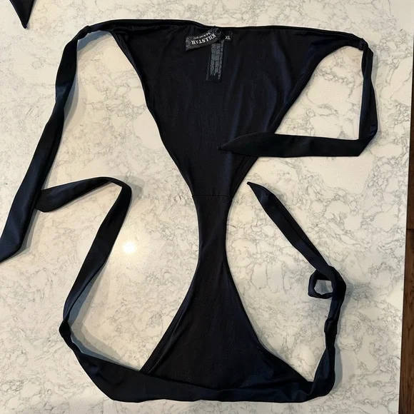 Killstar Elaina Black Tie-Shoulder Goth Bikini Set - Picture 7 of 8
